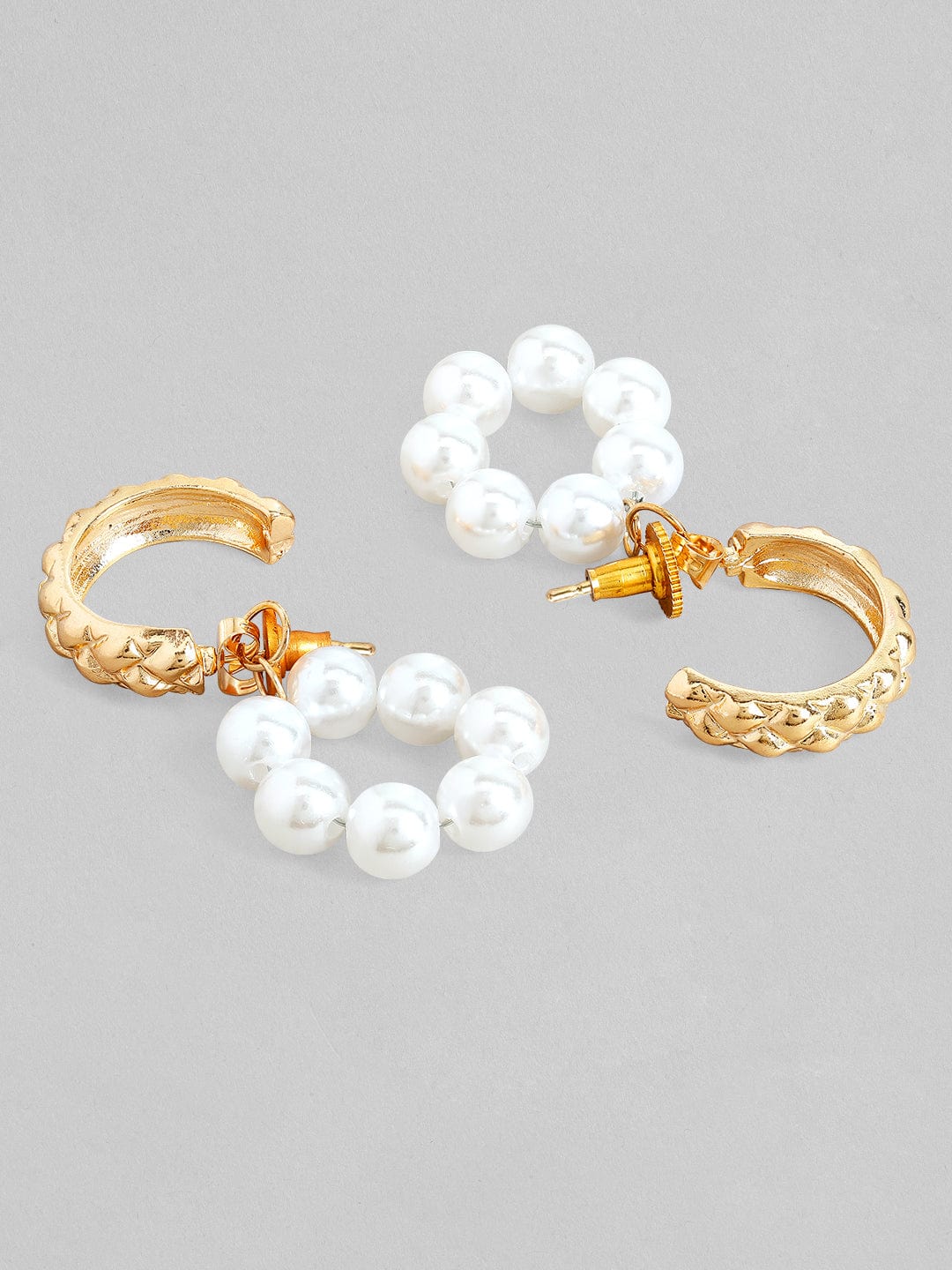 Rubans Voguish A set of 2 Gold Toned pearl Studded Earring