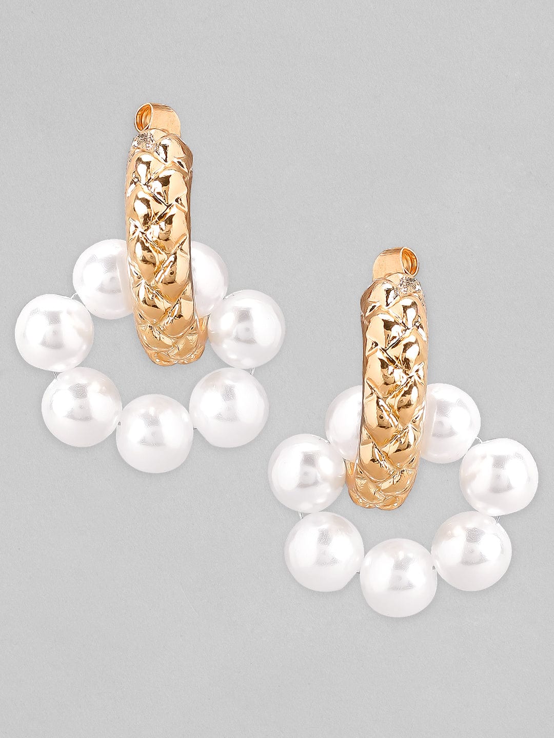 Rubans Voguish A set of 2 Gold Toned pearl Studded Earring