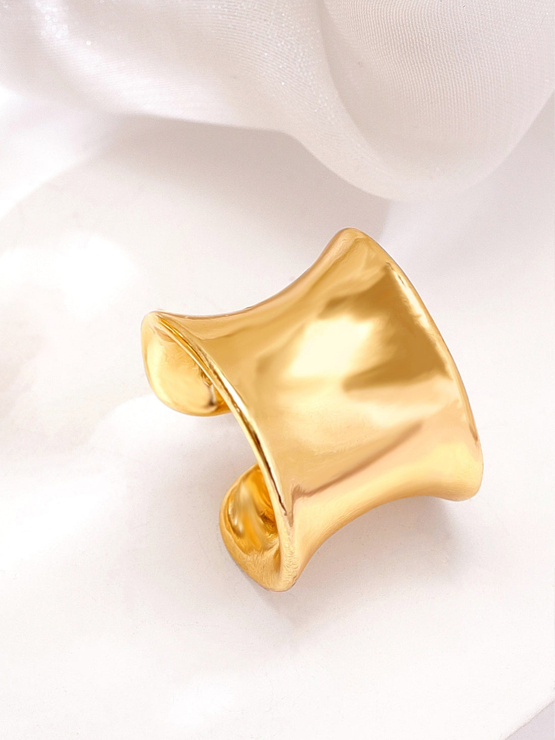 Rubans Voguish Classic Elegance Gold Plated Half Hoop Earrings