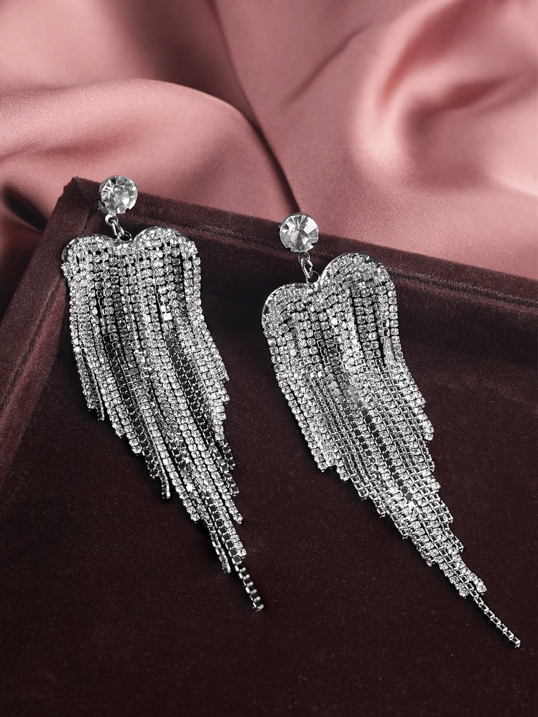 Lustrous Flow Multistrand American Diamond Zirconia Earrings