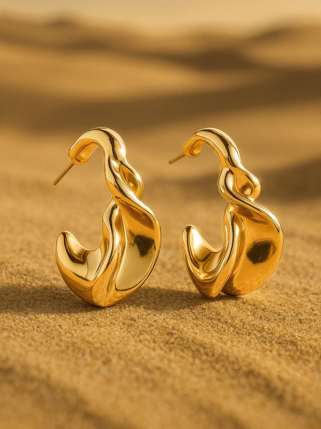 Rubans 18K Gold-Plated Circular Half Hoop Earrings