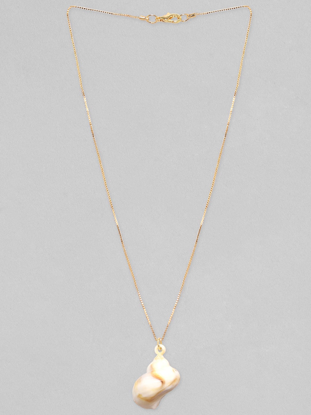 Rubans Voguish Gold-Plated Contemporary Chain Pendant With Chain