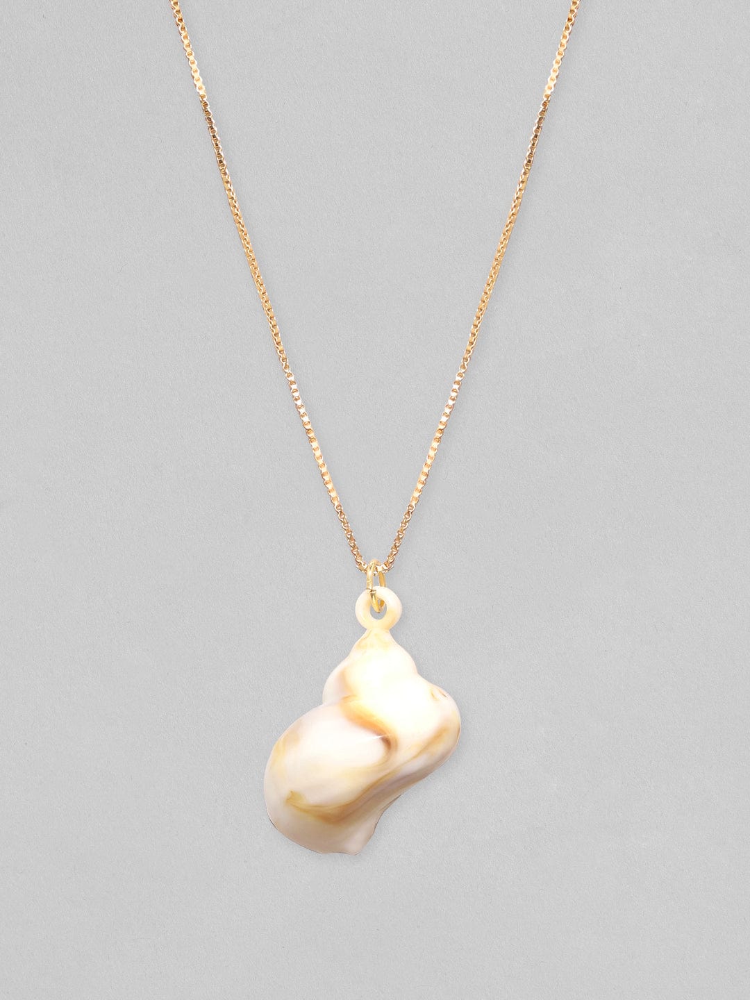 Rubans Voguish Gold-Plated Contemporary Chain Pendant With Chain