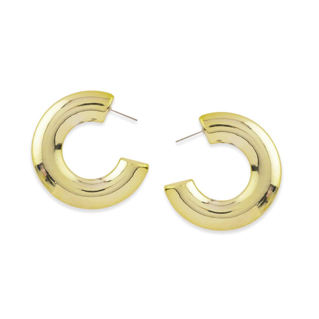 Rubans 18K Gold-Plated Stainless Steel Tarnish-Free Waterproof Hoop Earrings