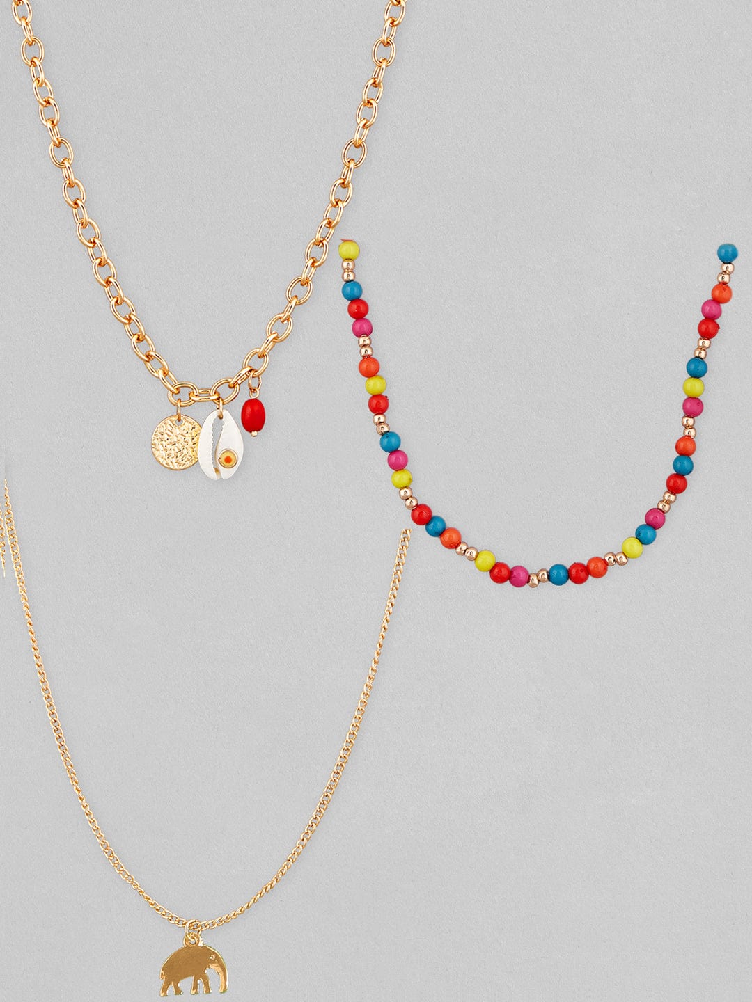 Rubans Voguish Gold-Toned Red Gold-Plated Handcrafted Necklace