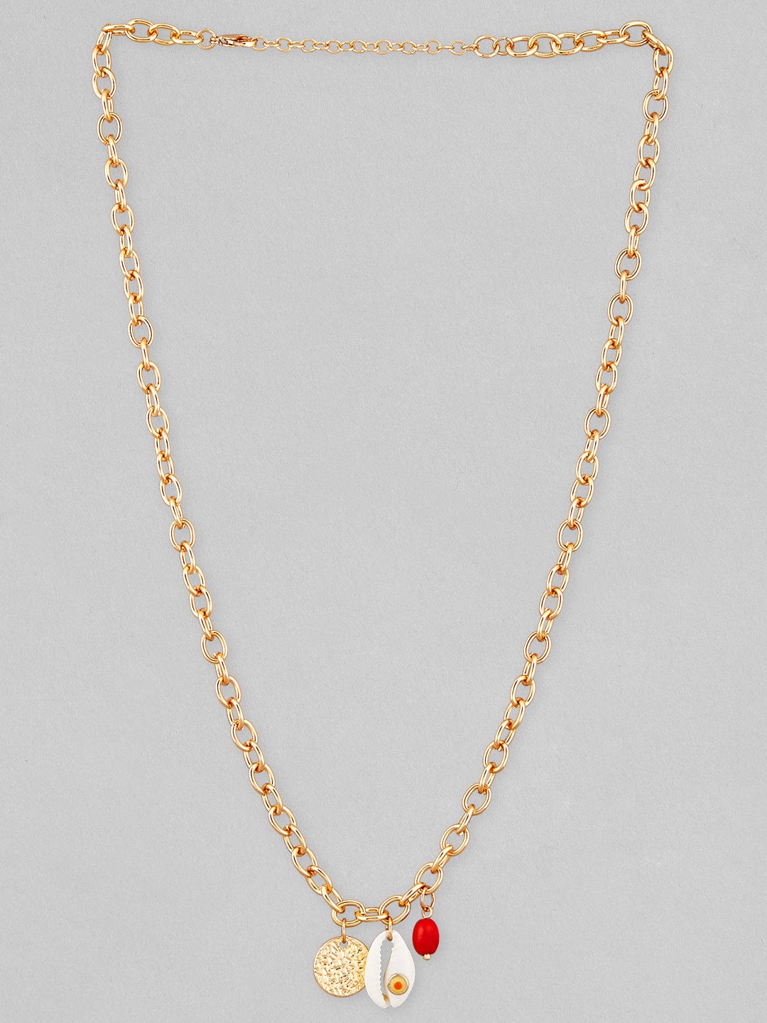 Rubans Voguish Gold-Toned Red Gold-Plated Handcrafted Necklace