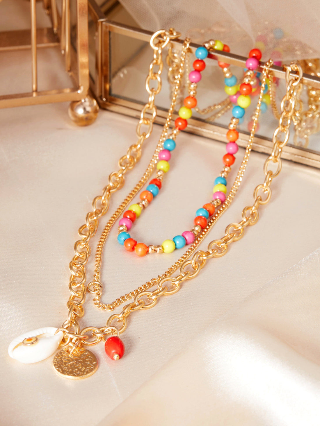 Rubans Voguish Gold-Toned Red Gold-Plated Handcrafted Necklace
