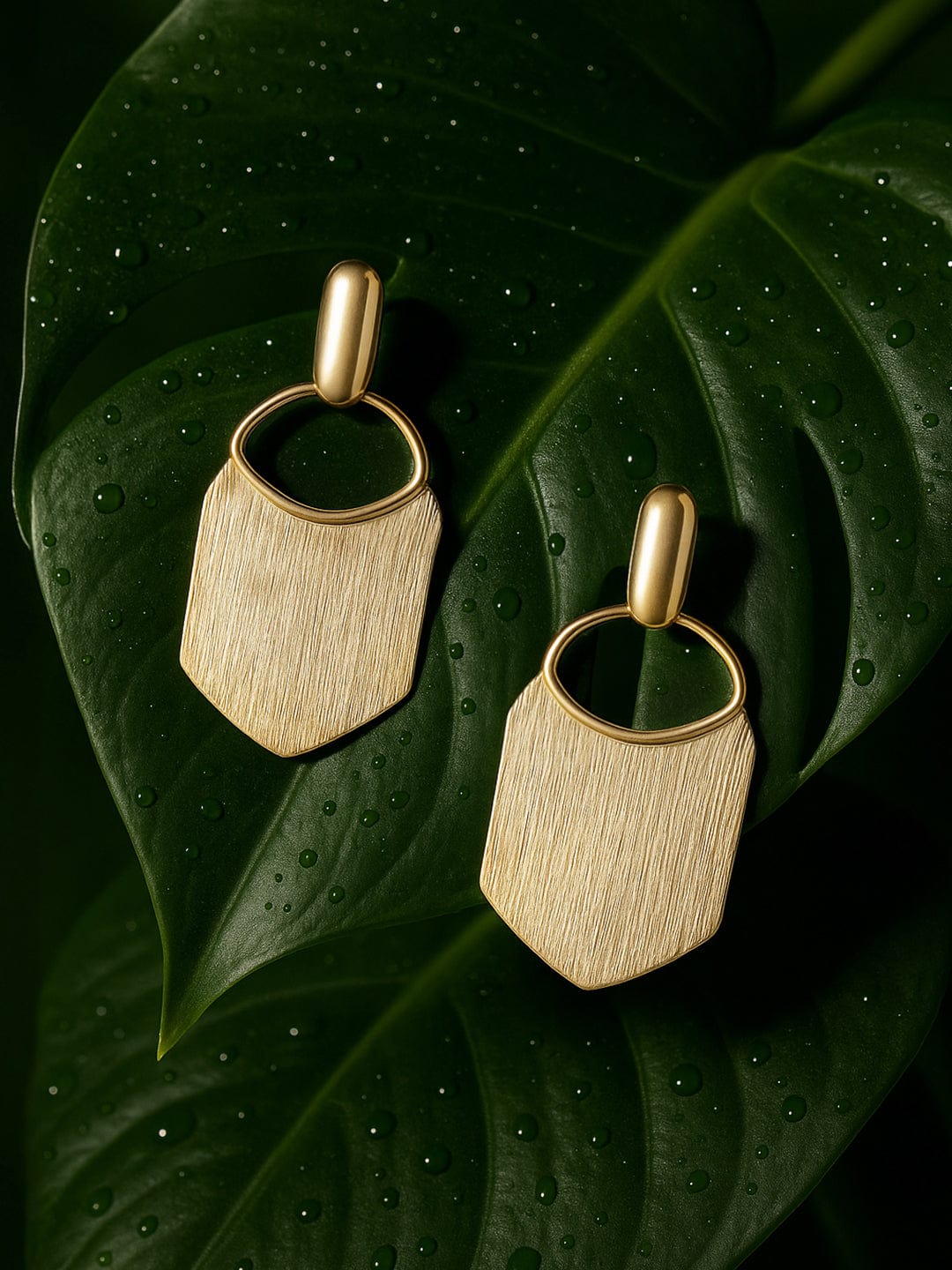 Rubans Voguish Gold Toned Textured Statement Tassel Earrings