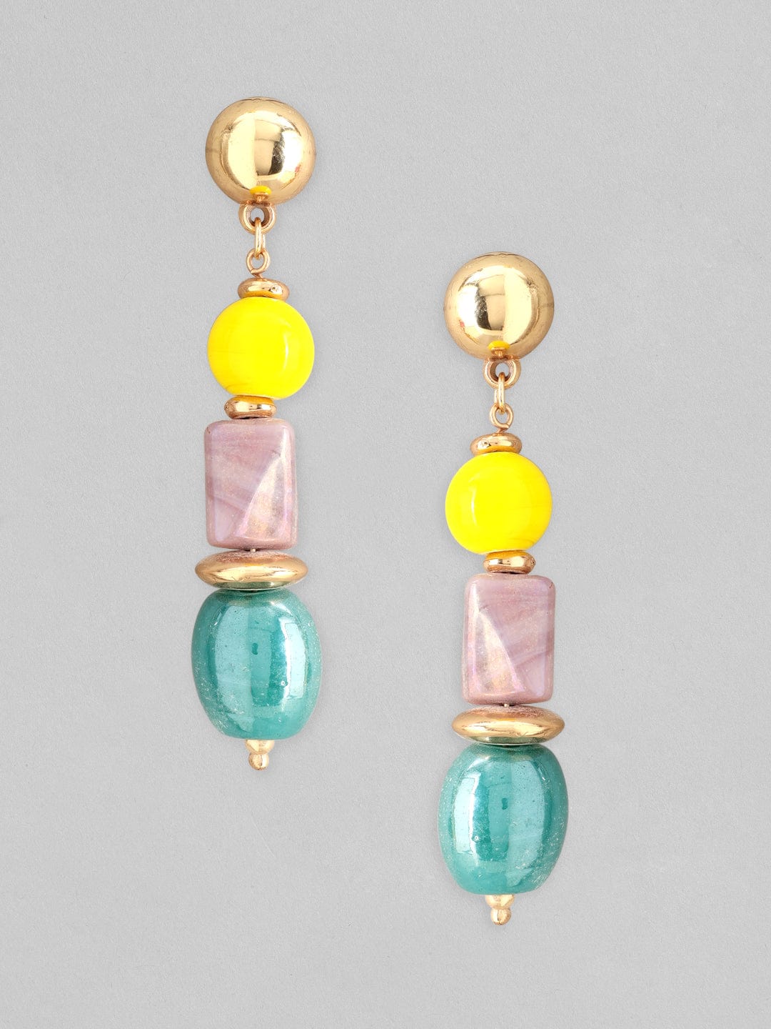 Rubans Voguish Gold-Toned Yellow Classic Drop Earrings
