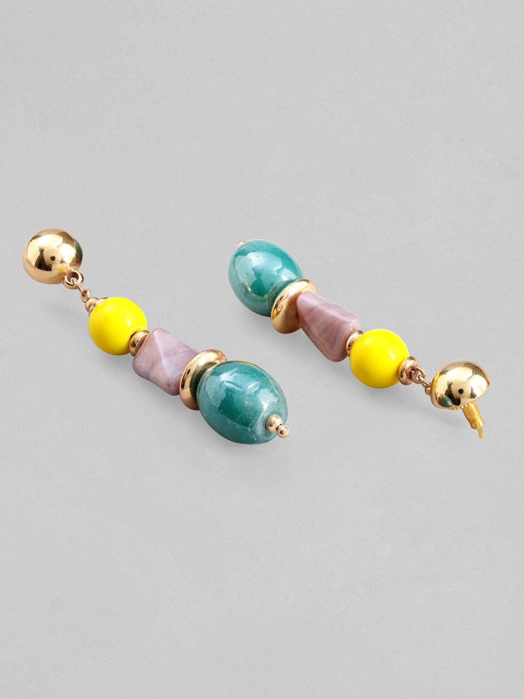 Rubans Voguish Gold-Toned Yellow Classic Drop Earrings