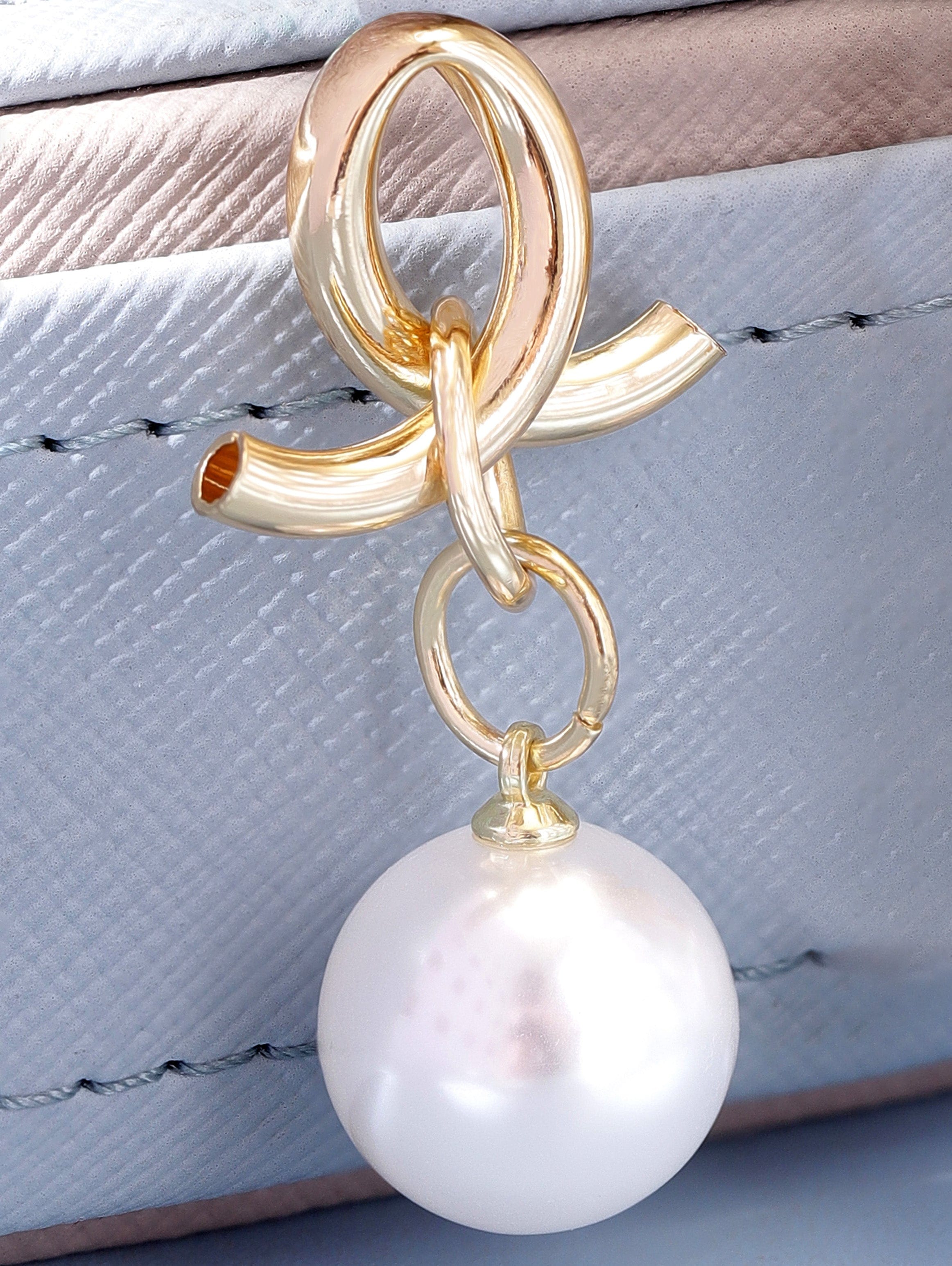 Rubans Voguish Regal Radiance Gold Plated Drop Earrings with Pearl Beaded Hanging