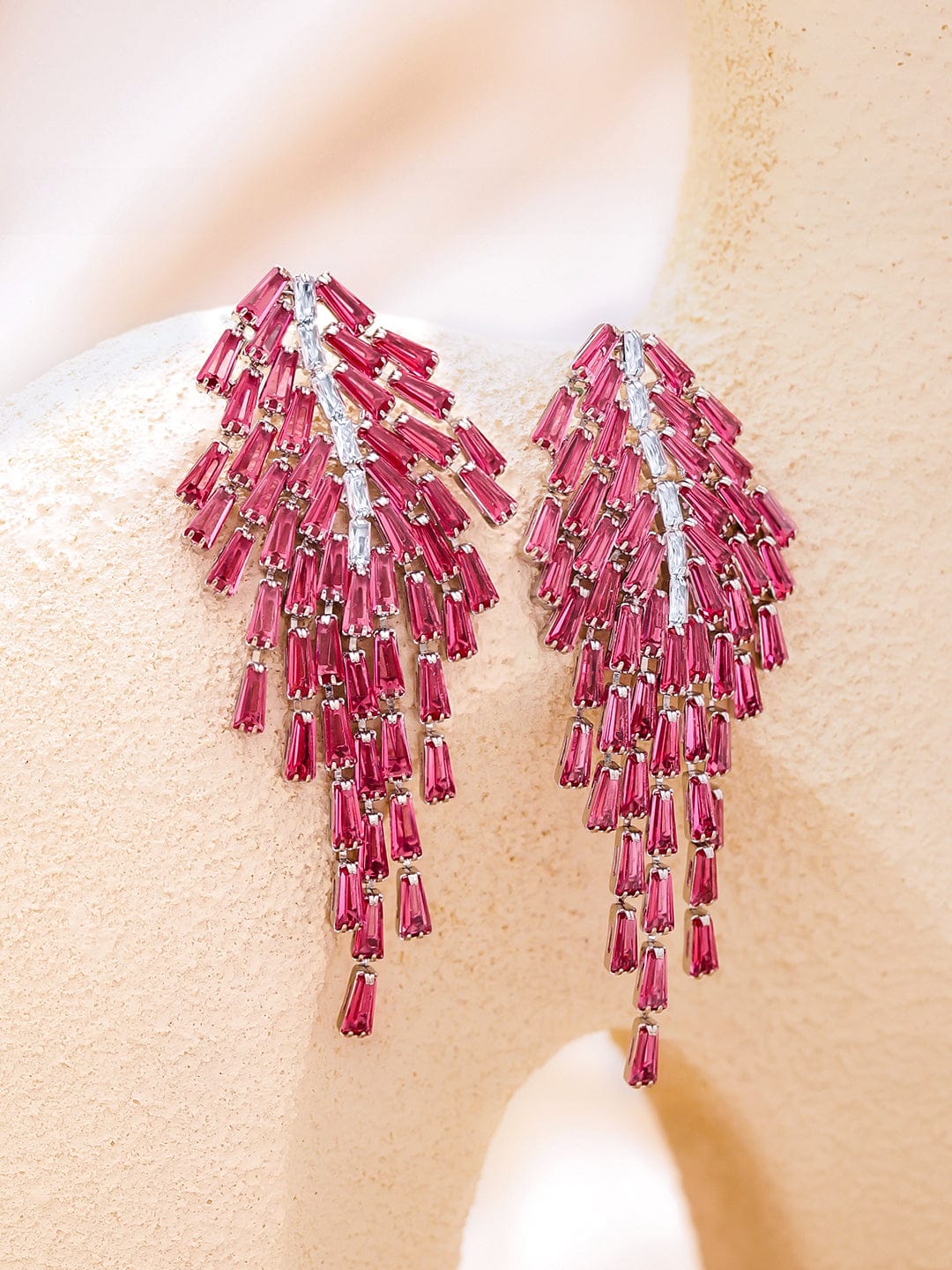 Pink Tassel Dangler Earrings