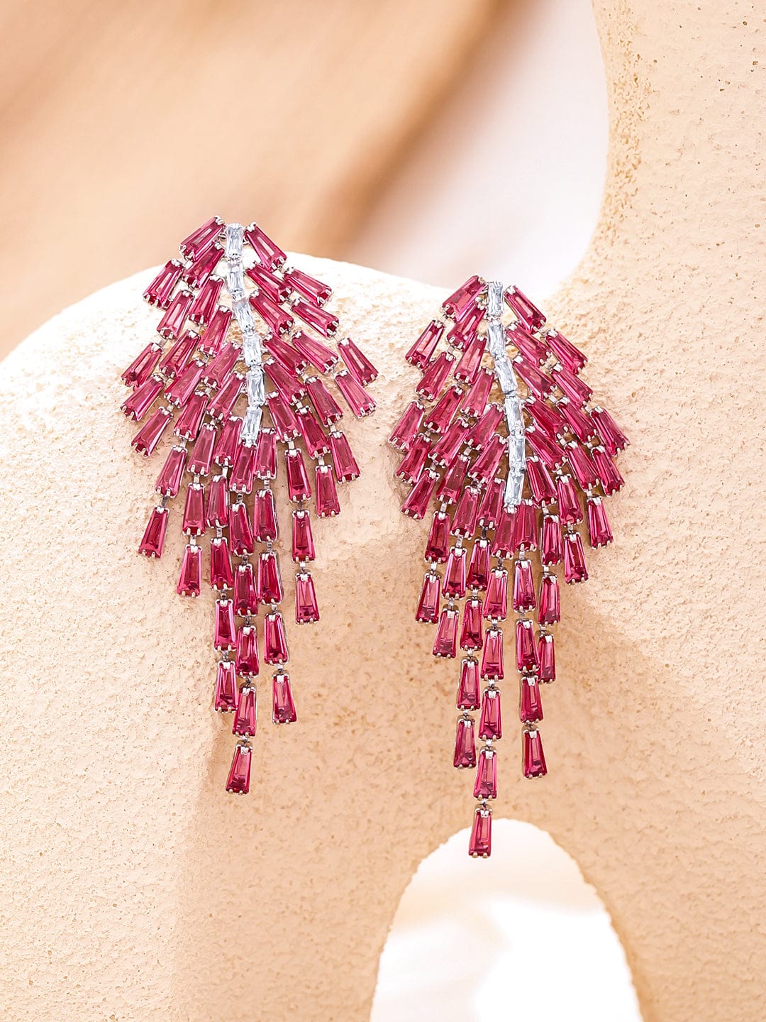 Pink Tassel Dangler Earrings