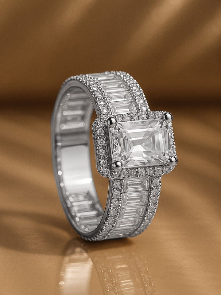 Crystal Studded White Ring