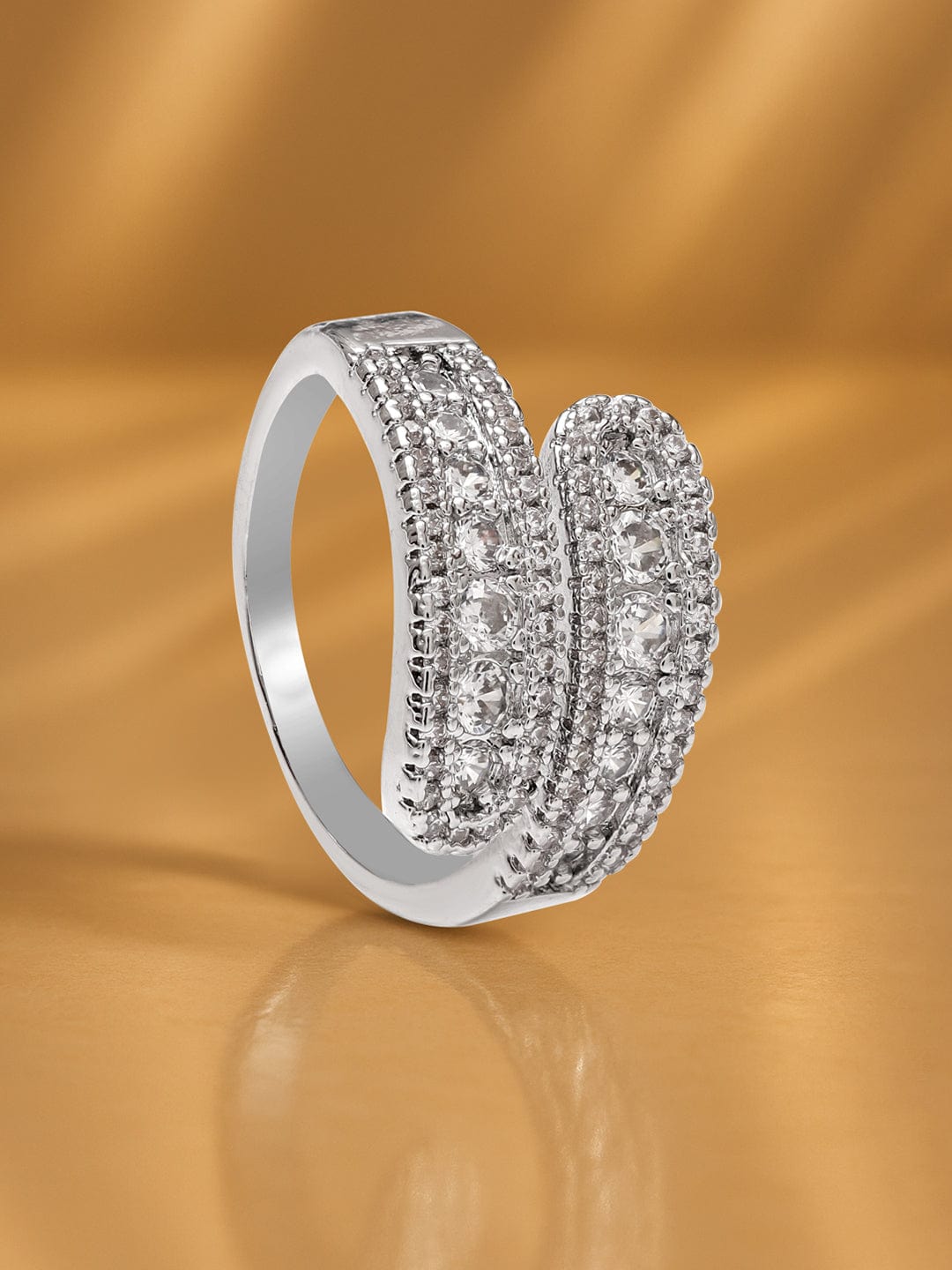 Dual-Band American Diamond Zirconia Ring