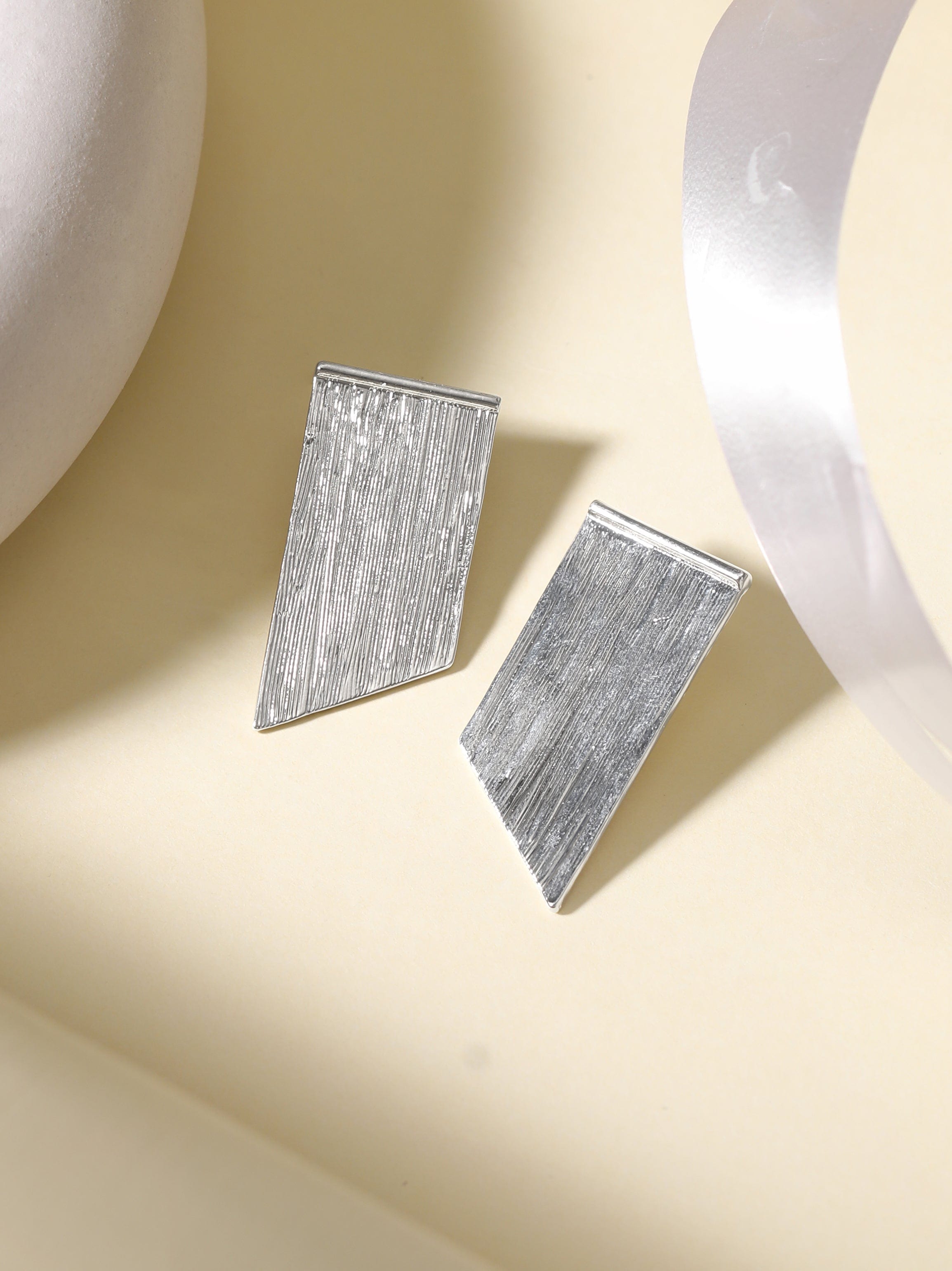 Rubans Voguish Rhodium Plated Tassels Earrings