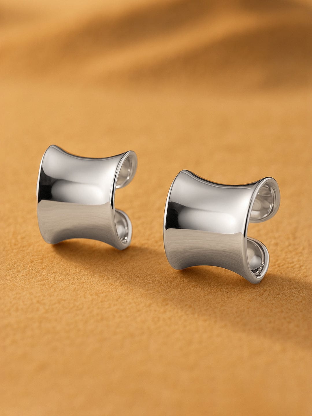 Rubans Voguish Silver Plated Classic Half Hoop Earrings