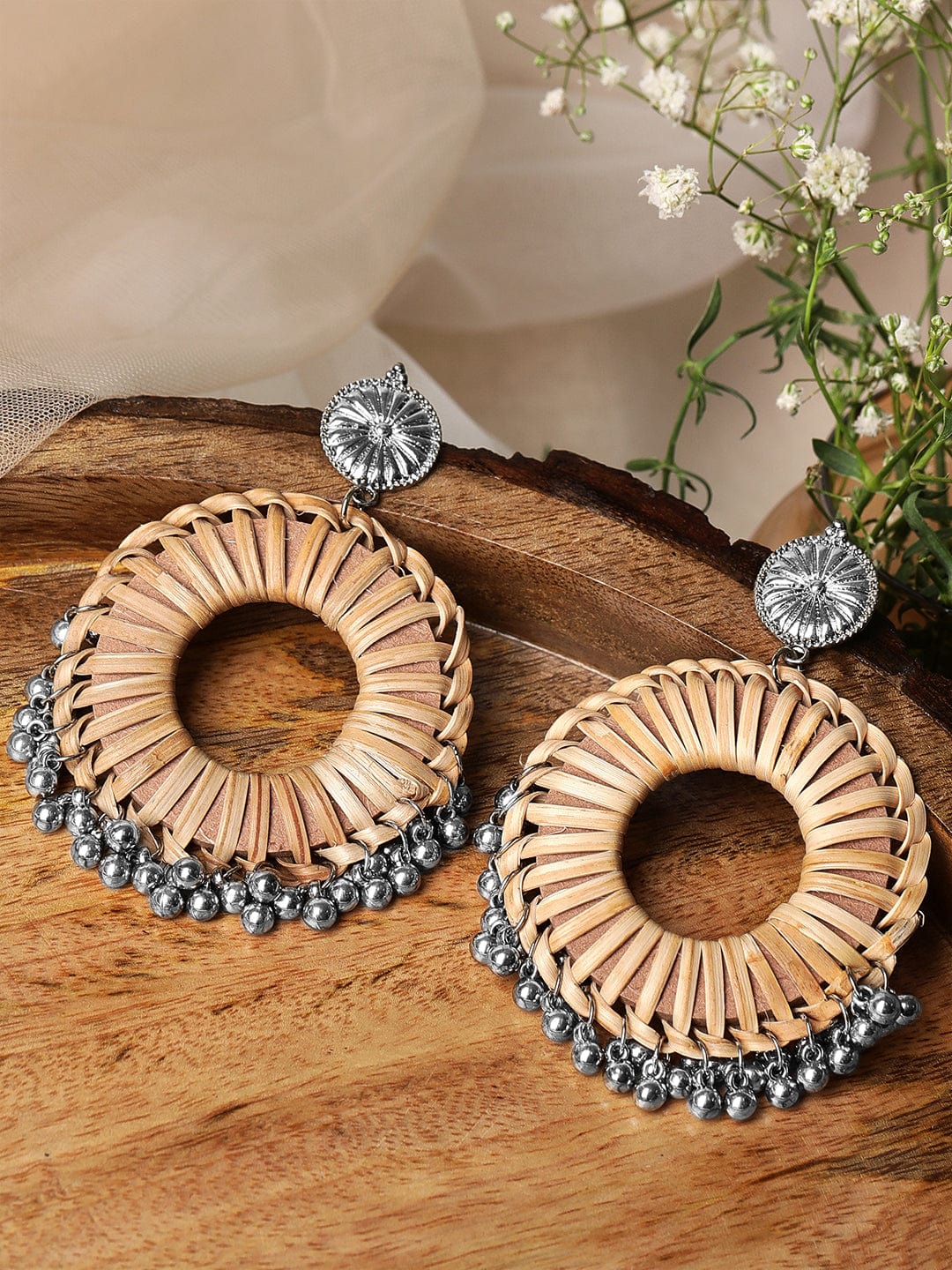 Rubans Voguish Women  Silver-Toned Classic Hoop Earrings