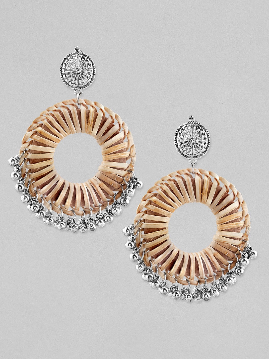 Rubans Voguish Women  Silver-Toned Classic Hoop Earrings