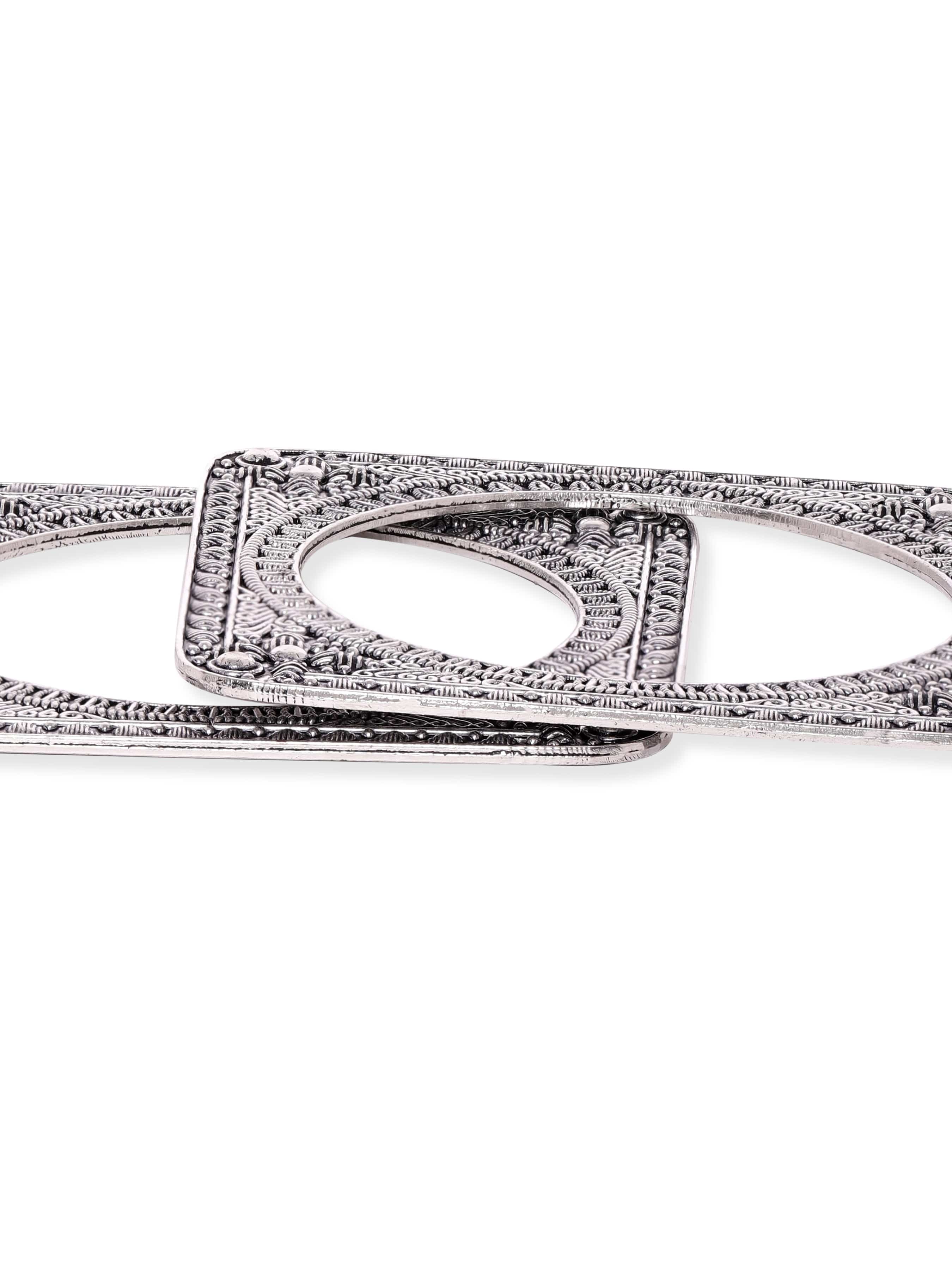 Pair of Oxidised Geometric Bangles