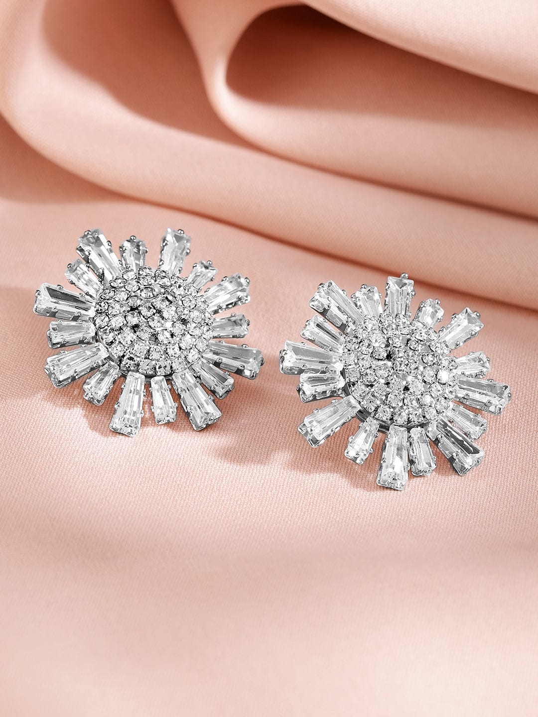 Sparkling Flower Crystal Studs
