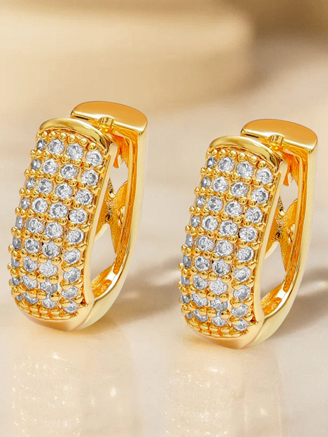 Starlit Gleam American Diamond Zirconia Hoops