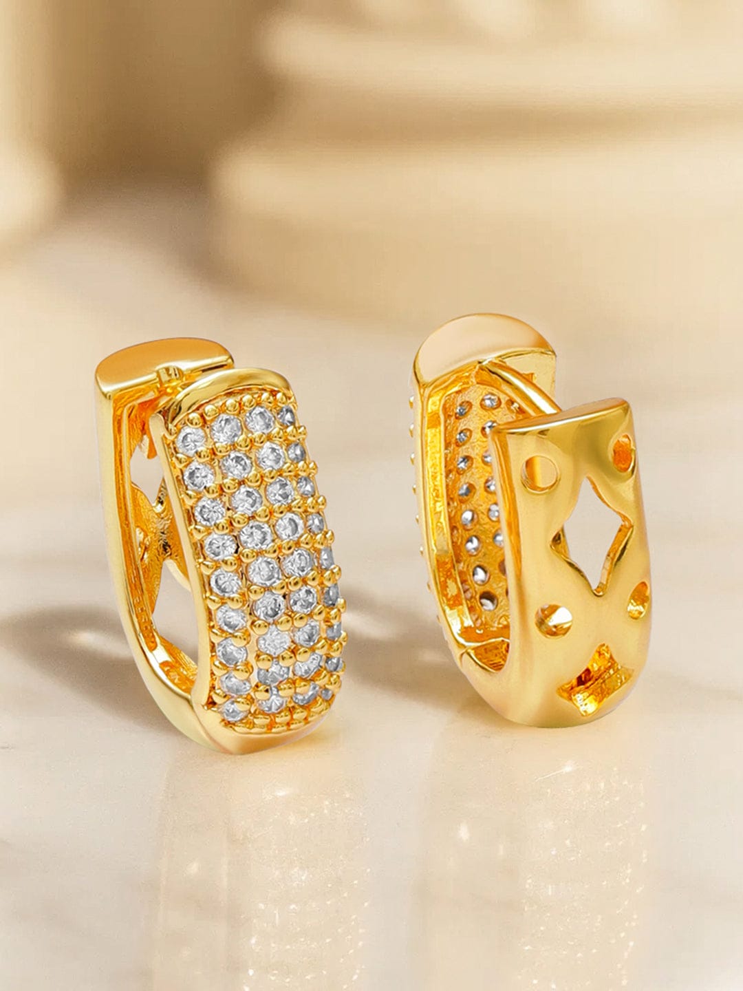Starlit Gleam American Diamond Zirconia Hoops