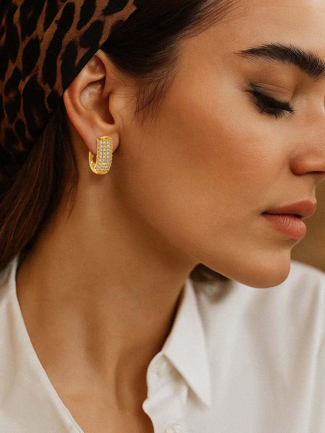 Starlit Gleam American Diamond Zirconia Hoops