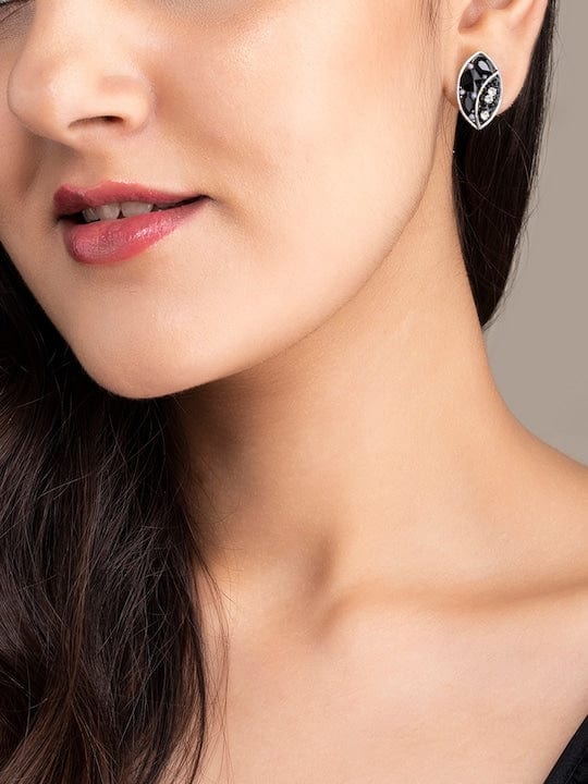 Rubans Set Of 2, Oxizided Jhumka & Stud Earrings