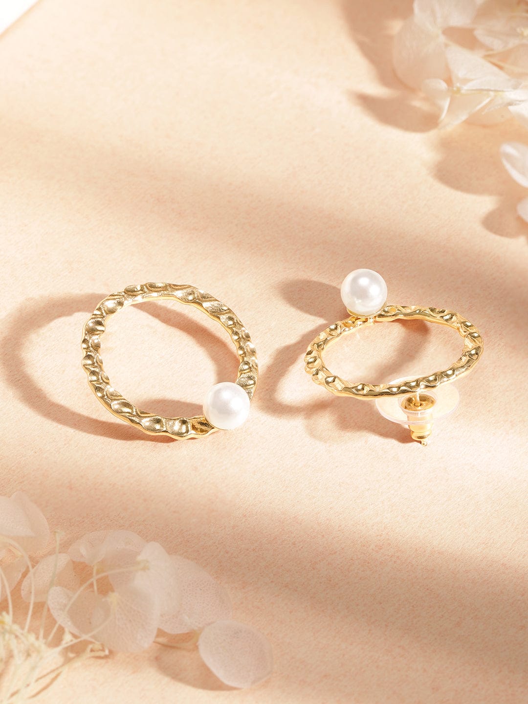 Rubans Gold-Plated Circular Hoop Earrings