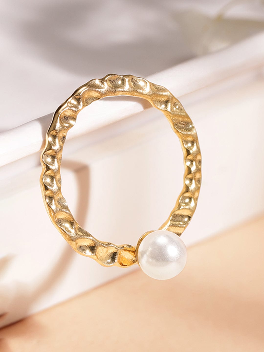 Rubans Gold-Plated Circular Hoop Earrings