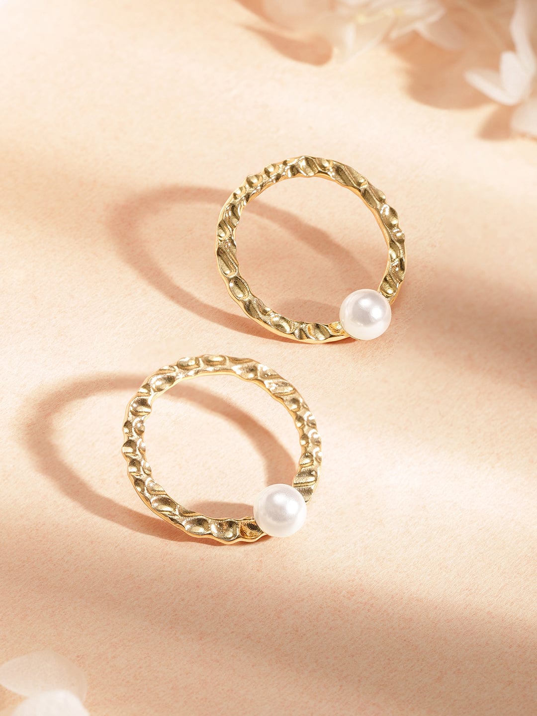 Rubans Gold-Plated Circular Hoop Earrings