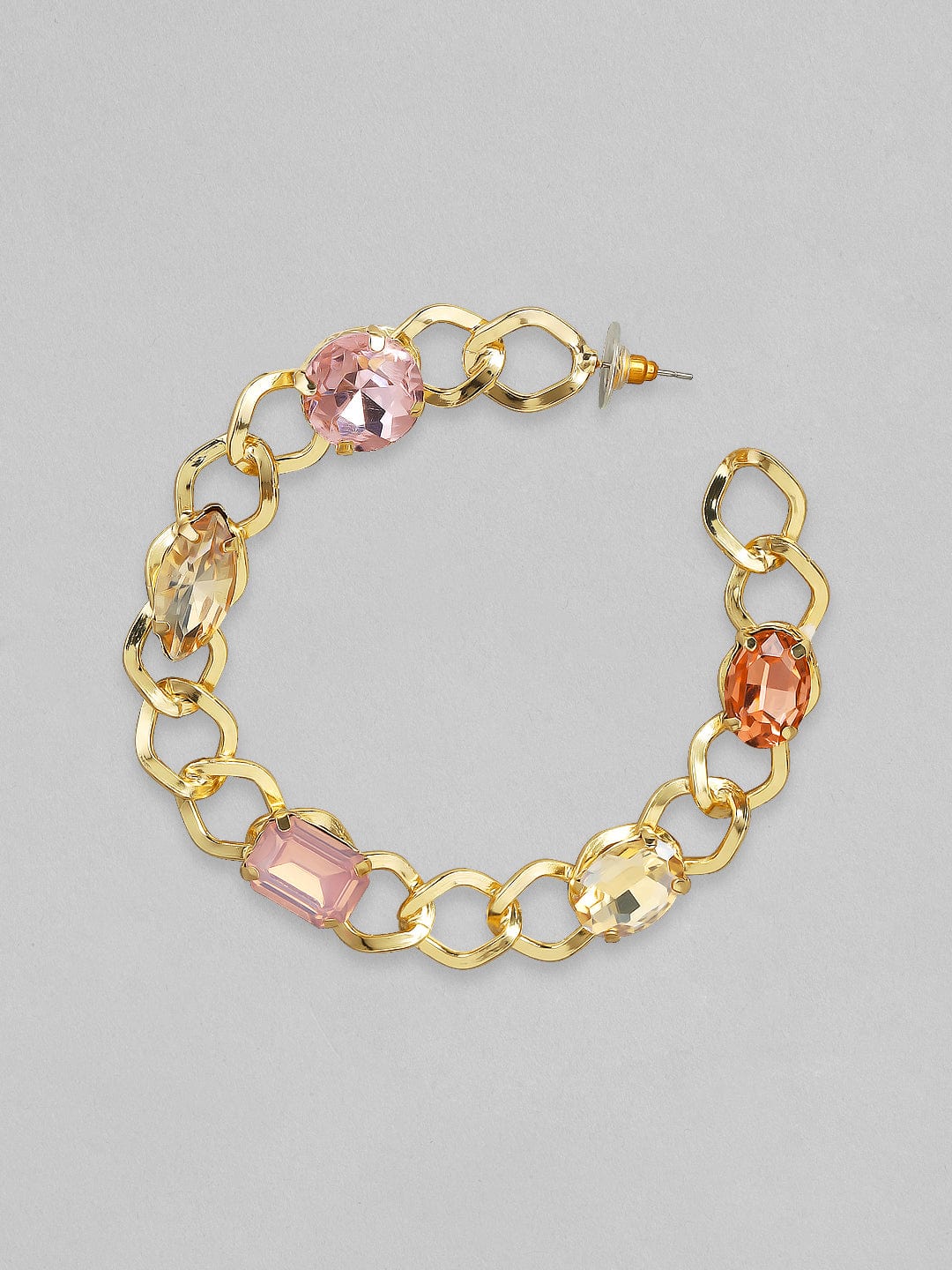 Rubans Gold-Plated Handcrafted Half Hoop Earrings