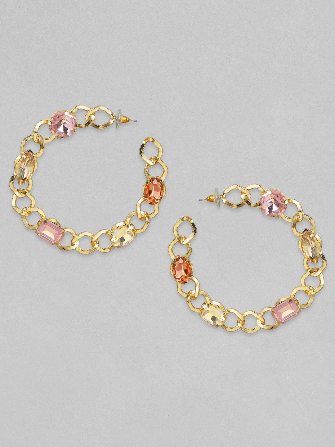Rubans Gold-Plated Handcrafted Half Hoop Earrings