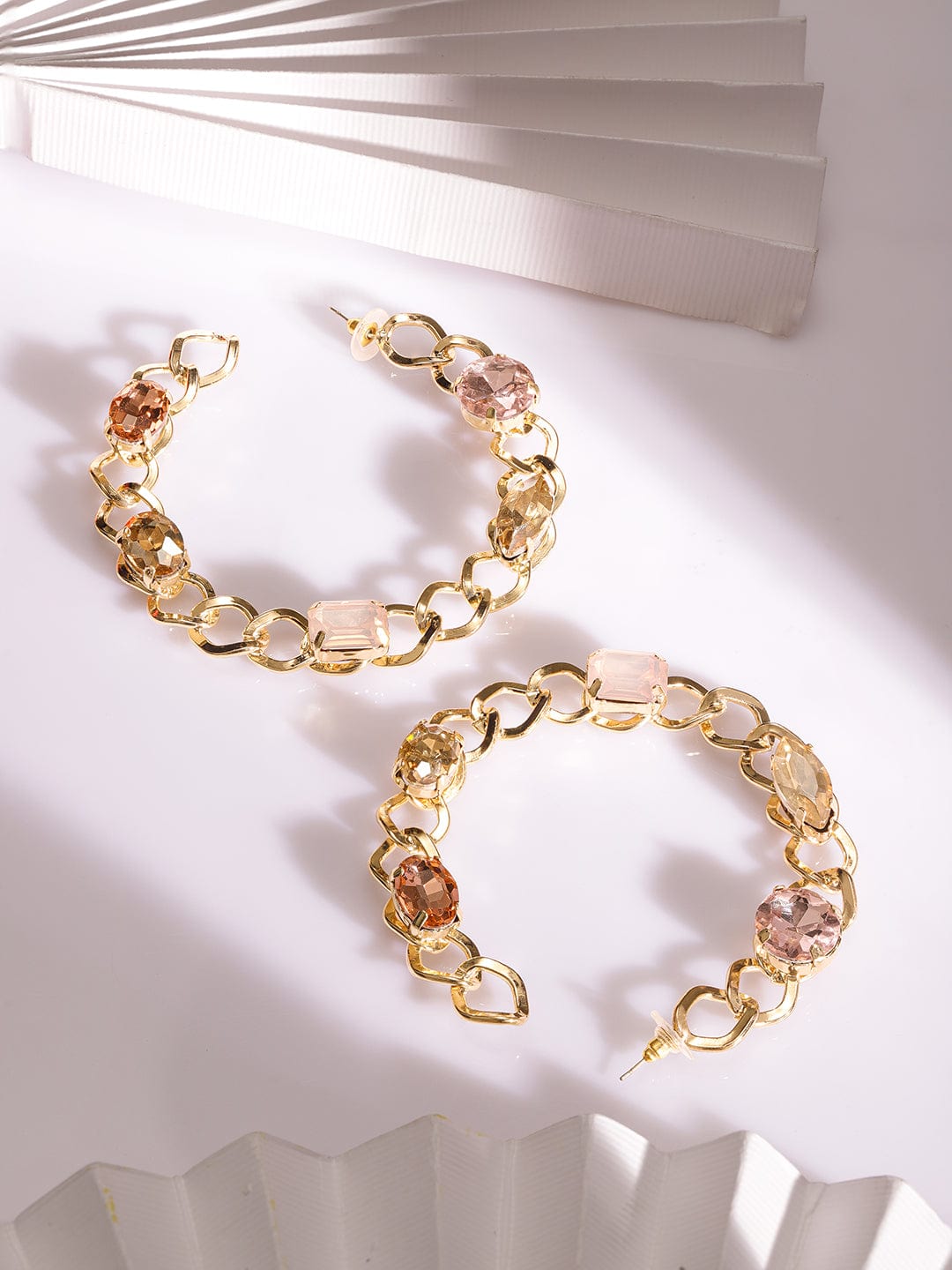 Rubans Gold-Plated Handcrafted Half Hoop Earrings