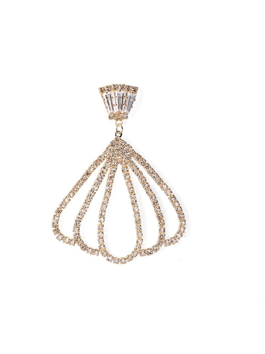 Rubans Gold-Toned Handcrafted Cz Classic Drop Earrings
