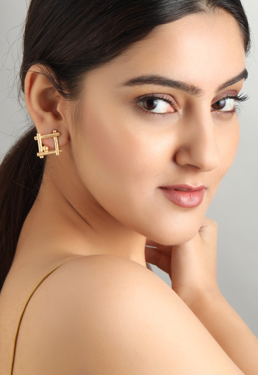 Rubans Gold-Toned  White Set Of 2 Drop Earrings