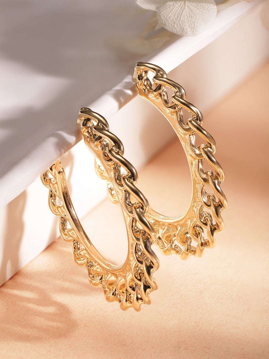 Rubans Set Of 2 Gold-Plated Contemporary Earrings