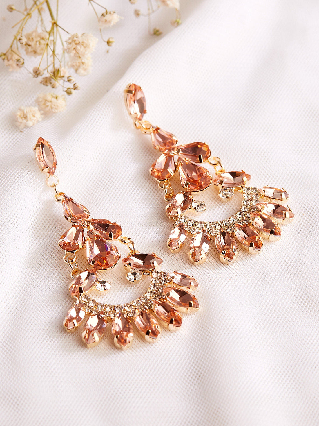 Rubans  Women Gold-Toned Contemporary Drop Earrings