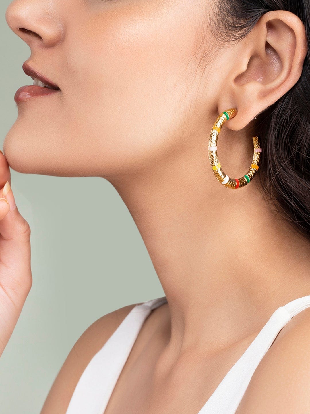 Rubans Multi Coloured Hoop Earrings
