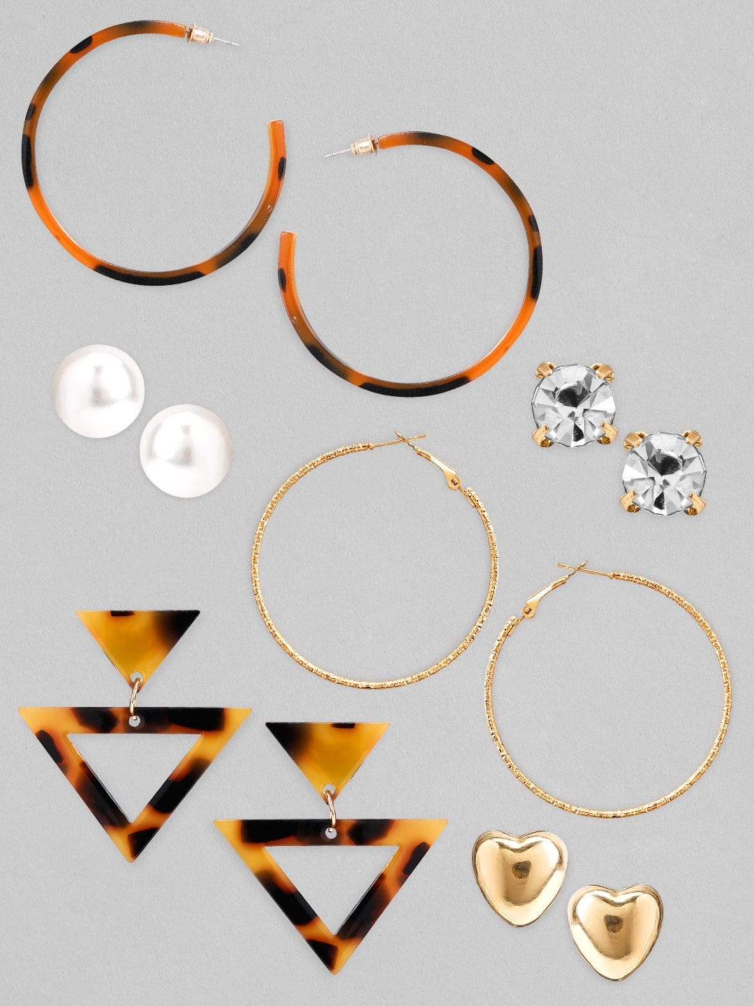 Rubans Set Of 6 Hoop Earrings and Studs