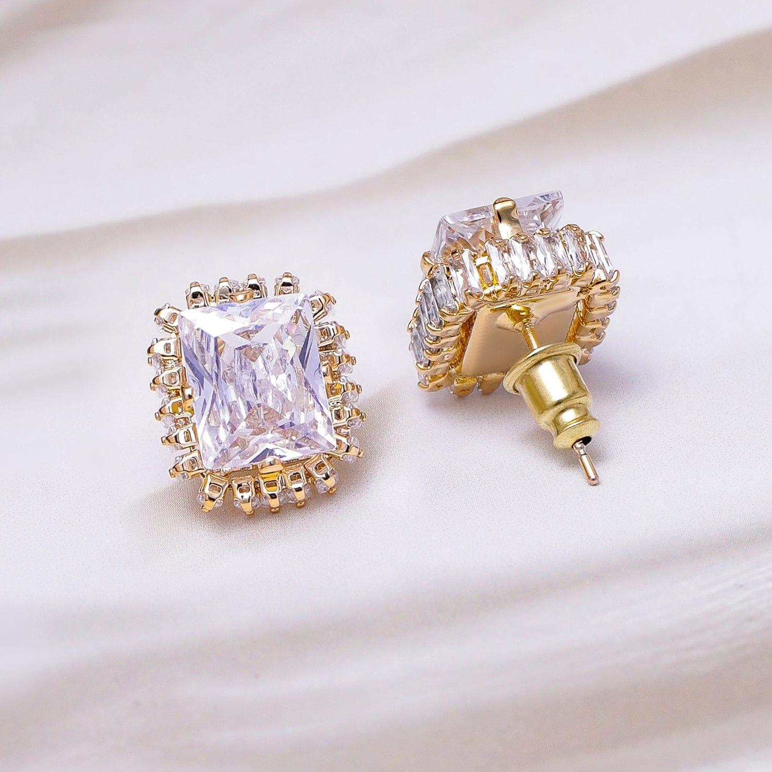 Opulent White Crystal Studs